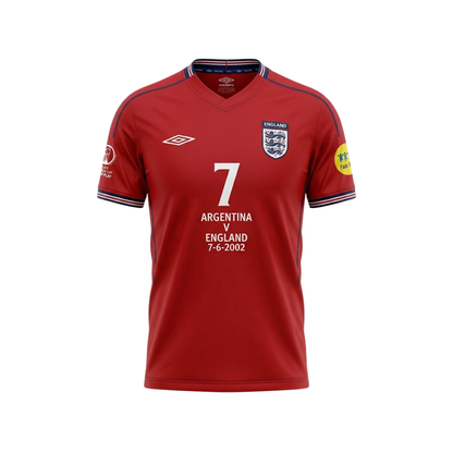 England 2002 Red Retro Football Shirt