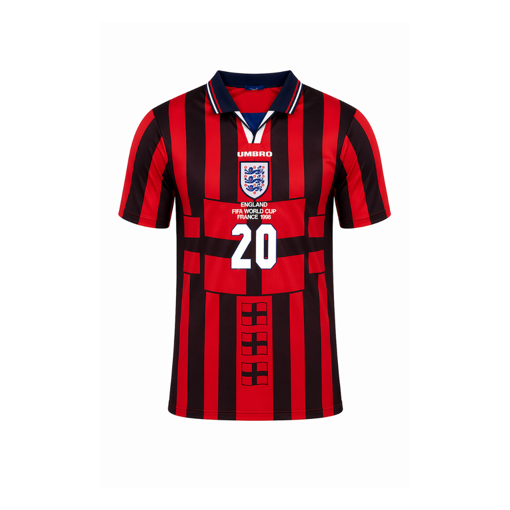 England 1998 Red Away Retro Football Shirt