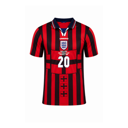 England 1998 Red Away Retro Football Shirt