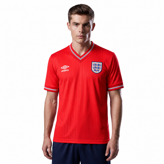 England 1984 Away Red Retro Football Shirt