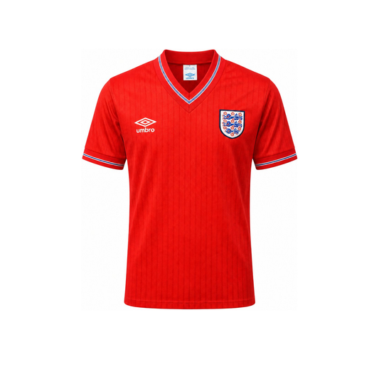 England 1984 Away Red Retro Football Shirt